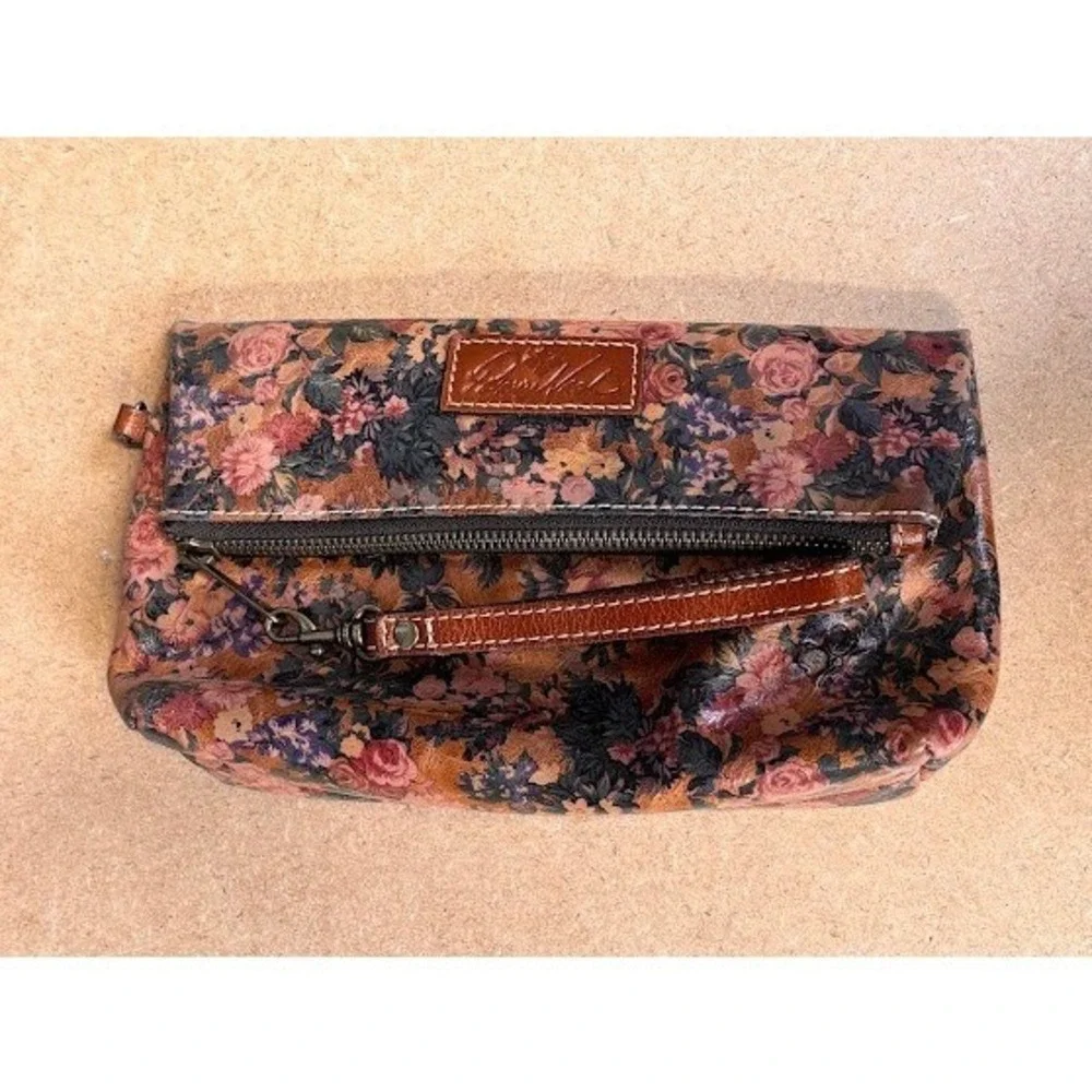 Patricia Nash Floral Leather Wristlet and‎ Matching Trifold Wallet Set Multi